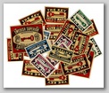 Swedish and Czech matchbox labels from the early 20th century.