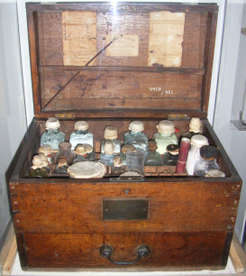 Medicine chest in the Gothenburg Marine Museum.