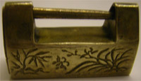 Brass padlock.