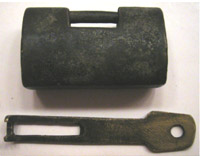 Brass box lock, earlier type.