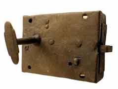 Chamber lock, rim lock (18th C).