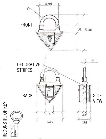 Sketch of a triangular padlock