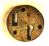 Front of a Roman padlock of bronze