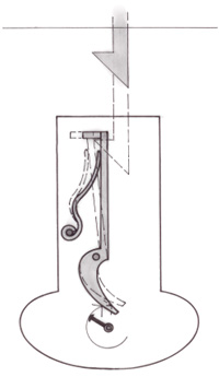 Chest lock with single spring.