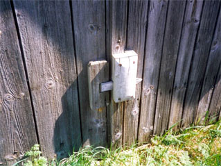 Pin tumbler lock in use in Småland in 2005.