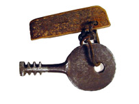 Nyckel till ett polhemslås, början av 1800-talet.