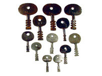 Keys to Polhem locks from the latter half of the 19th century.