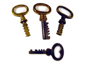 Keys to Scandinavian/Polhem locks from the early 20th century.
