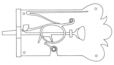 Tumbler lock. Sketch by the author.