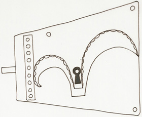 Gothic door lock. Sketch by the author.