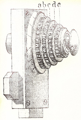 Permutation lock by G Schnitzer, Stuttgart.