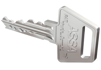 Key to an ASSA Twin Combi cylinder lock, 2007.