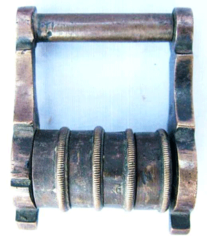 India, combination lock, 18th–19th century. Chandra Prakasch